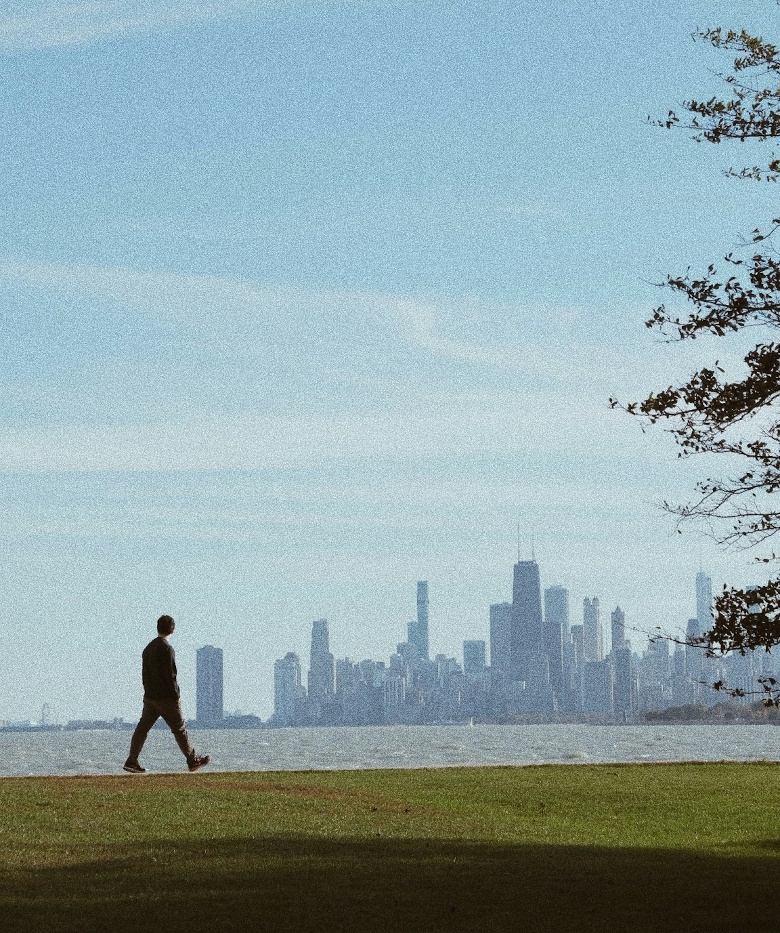 A man walking in a city